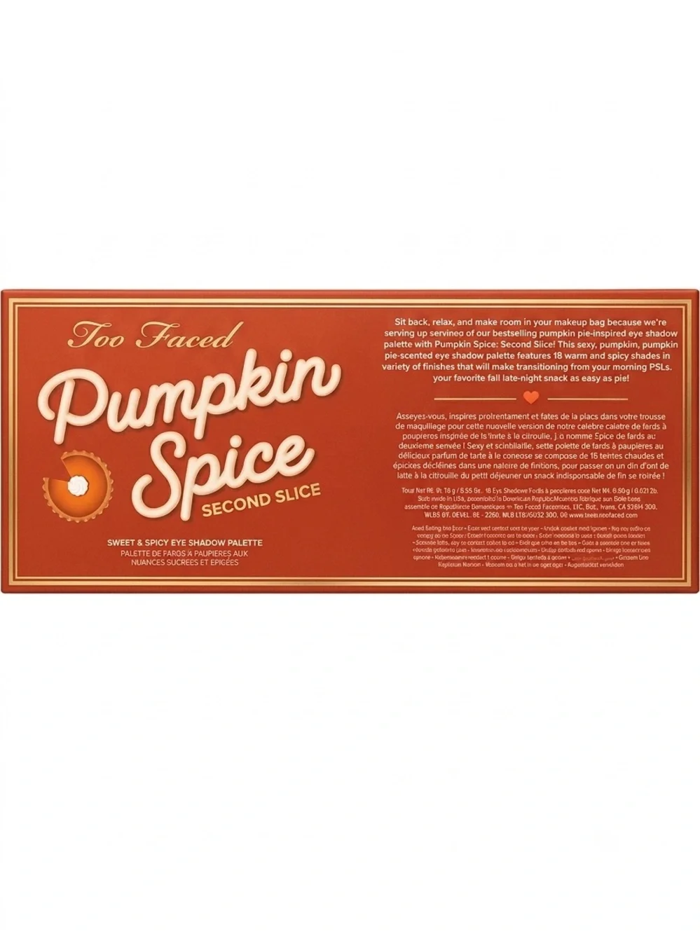 Too Faced Pumpkin Spice Eyeshadow Palette — Orange, Cream, Gold